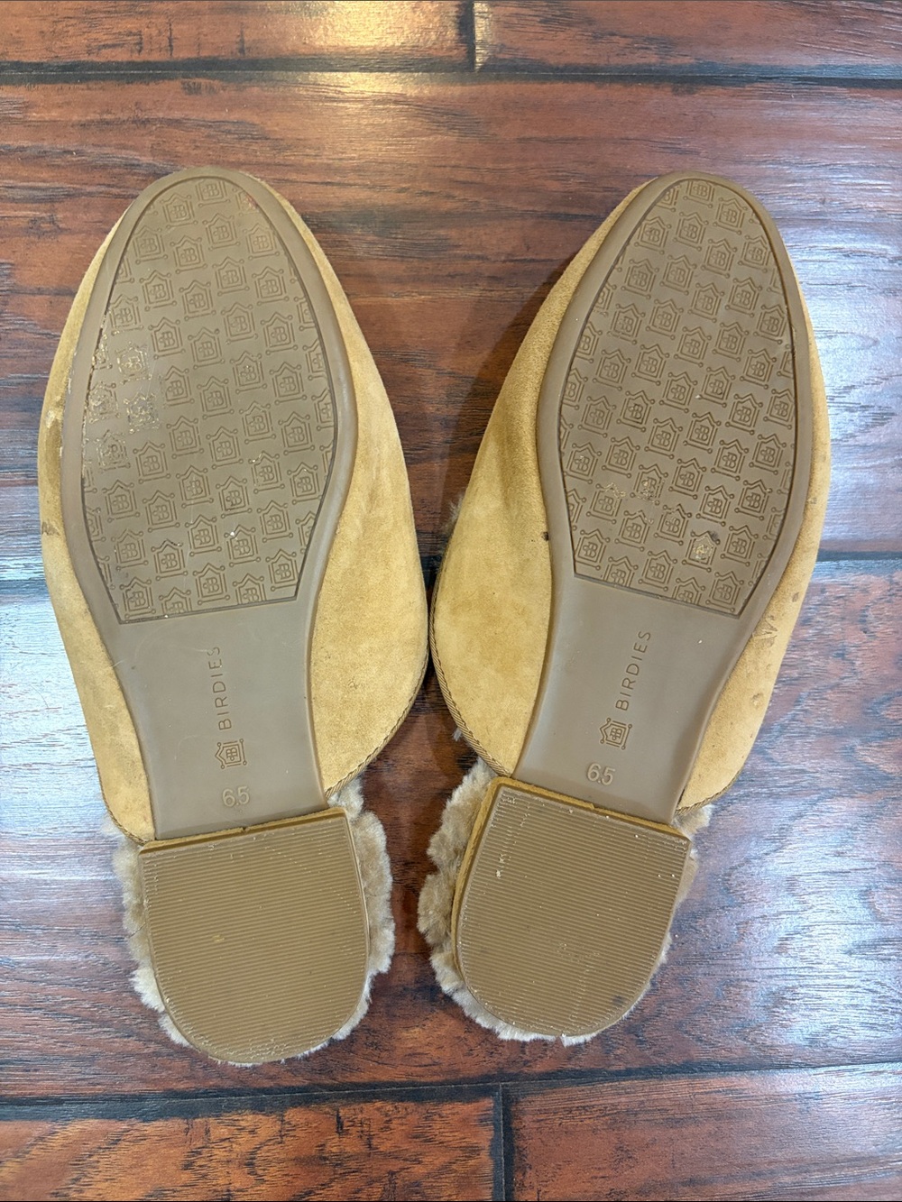 Birdies Tan Suede Faux-Fur Mule Slippers - Picture 3 of 3